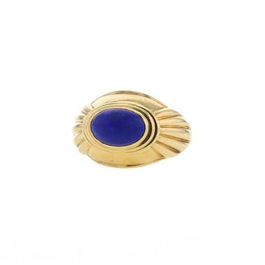 Bague époque années 80 Boucheron Jaipur en or jaune et lapis-lazuli Bague époque années 80 Boucheron Jaipur en or jaune et lapis-lazuli