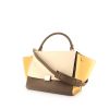 Celine Trapeze medium model handbag in taupe, yellow and white tricolor leather - 00pp thumbnail