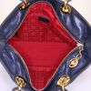 Bolso de mano Dior Lady Dior modelo grande en cuero cannage azul - Detail D2 thumbnail