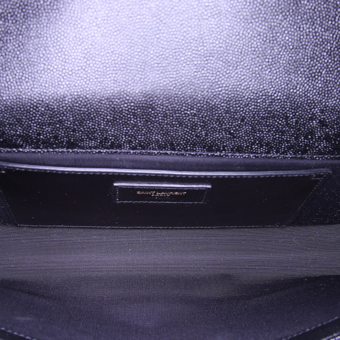 Saint Laurent Kate pouch in black grained leather - Detail D2
