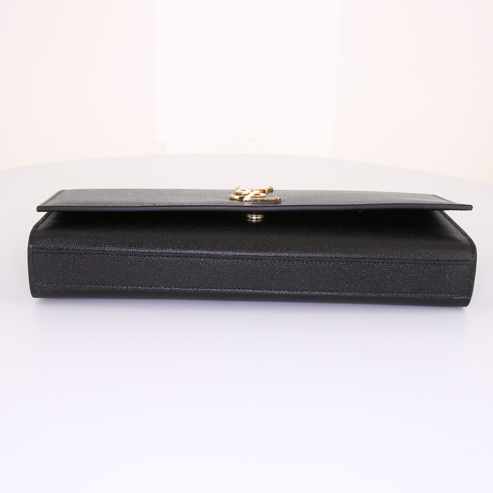 Saint Laurent Kate pouch in black grained leather - Detail D4
