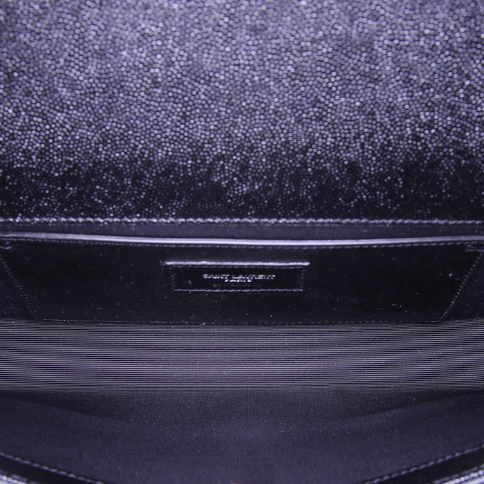 Saint Laurent Kate pouch in black grained leather - Detail D2