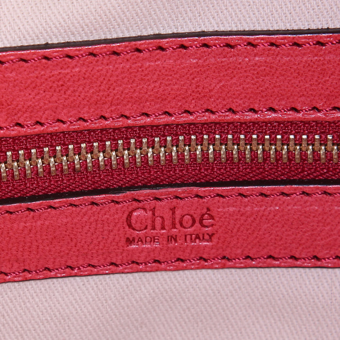Chloé Héloïse large model handbag in red leather - Detail D3