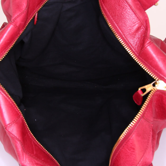 Bolso 24 horas Balenciaga Classic City en cuero rojo - Detail D2