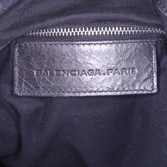 Borsa ventiquattrore Balenciaga in pelle nera - Detail D3
