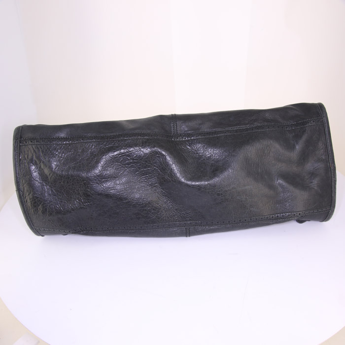 Borsa ventiquattrore Balenciaga in pelle nera - Detail D4