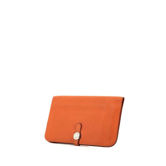 Hermès Orange Togo Leather Dogon Wallet 232H857