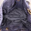 Prada Gaufre bag worn on the shoulder or carried in the hand in grey quilted canvas and grey leather - Detail D3 thumbnail
