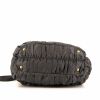 Prada Gaufre bag worn on the shoulder or carried in the hand in grey quilted canvas and grey leather - Detail D5 thumbnail