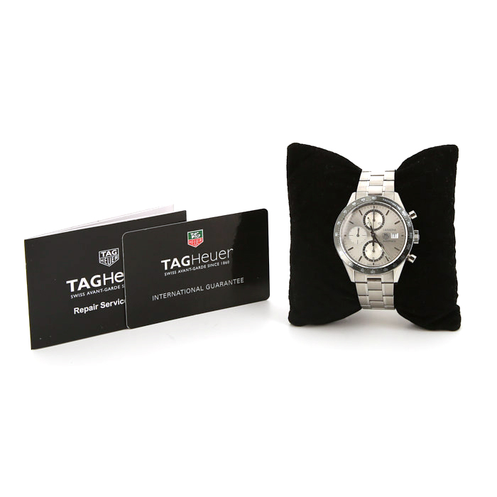 TAG Heuer Carrera Automatic Chronograph Tachymeter watch in stainless steel Ref:  CV2011 Circa  2000 - Detail D3