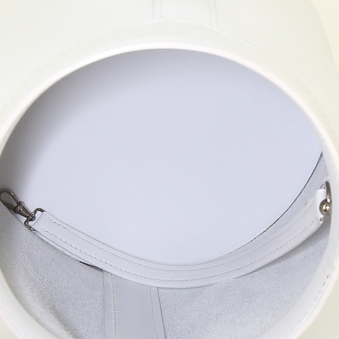 Hermes Farming handbag in white and orange bicolor epsom leather - Detail D3