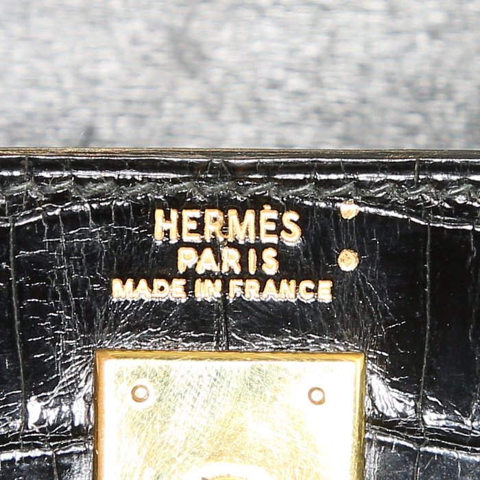 Borsa Hermès Kelly 20 cm in coccodrillo niloticus nero - Detail D4