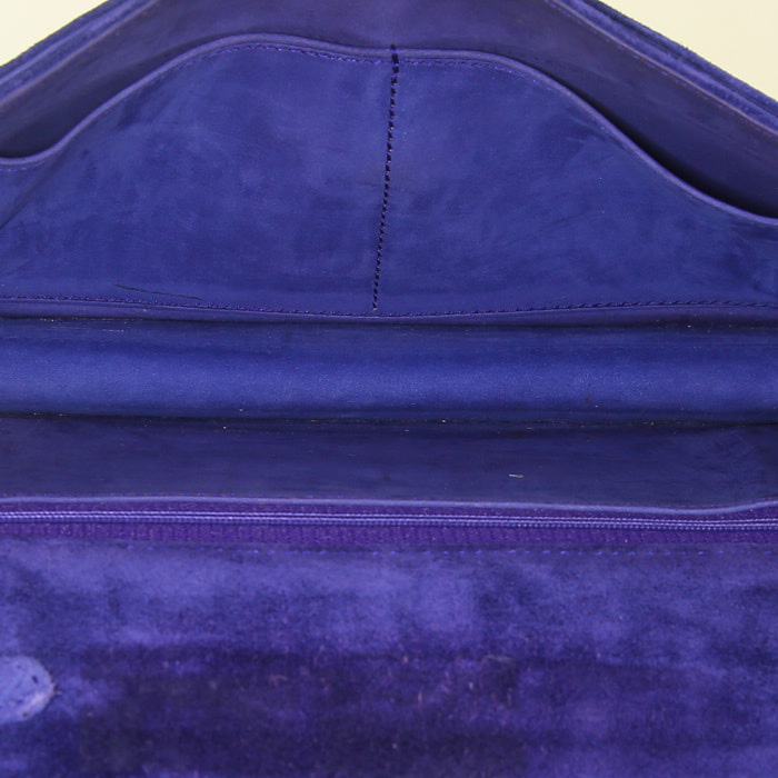 Sac porté épaule ou main Hermès Mocassin en veau doblis violet - Detail D2