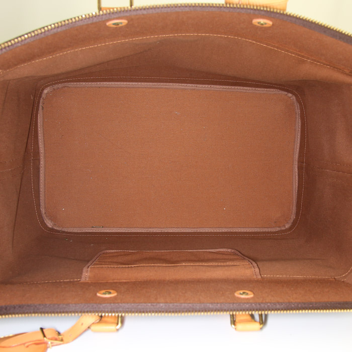 Louis Vuitton Cruiser travel bag in brown monogram canvas and natural leather - Detail D2