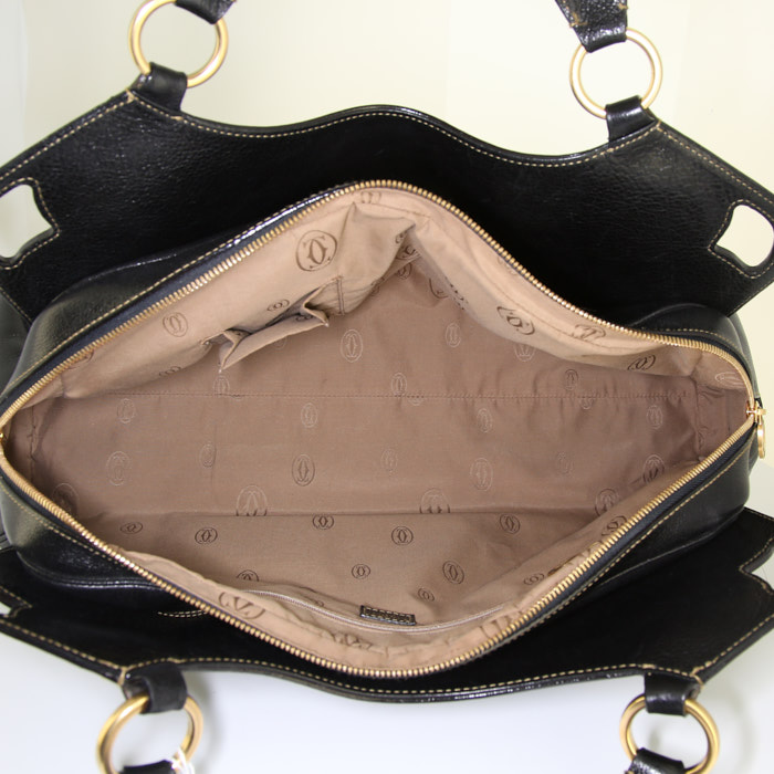 Cartier Marcello handbag in black leather - Detail D2