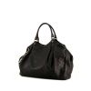 Gucci Sukey large model bag worn on the shoulder or carried in the hand in black monogram leather - 00pp thumbnail