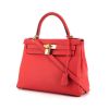Hermes Kelly 28 cm handbag in red Pivoine togo leather - 00pp thumbnail