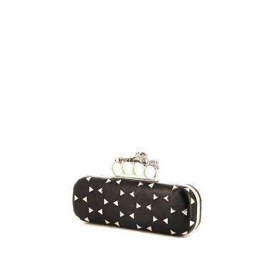 Cartera Minaudière Alexander McQueen en cuero negro