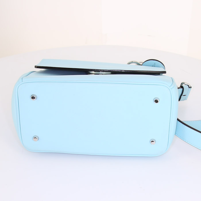 Dior Be Dior small model shoulder bag in turquoise grained leather - Detail D5