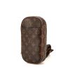 Bolsito de mano Louis Vuitton Gange en lona Monogram marrón y cuero natural - 00pp thumbnail