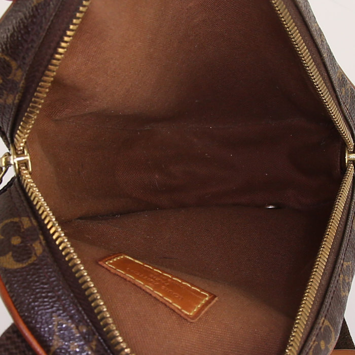 Louis Vuitton Gange pouch in brown monogram canvas and natural leather - Detail D2