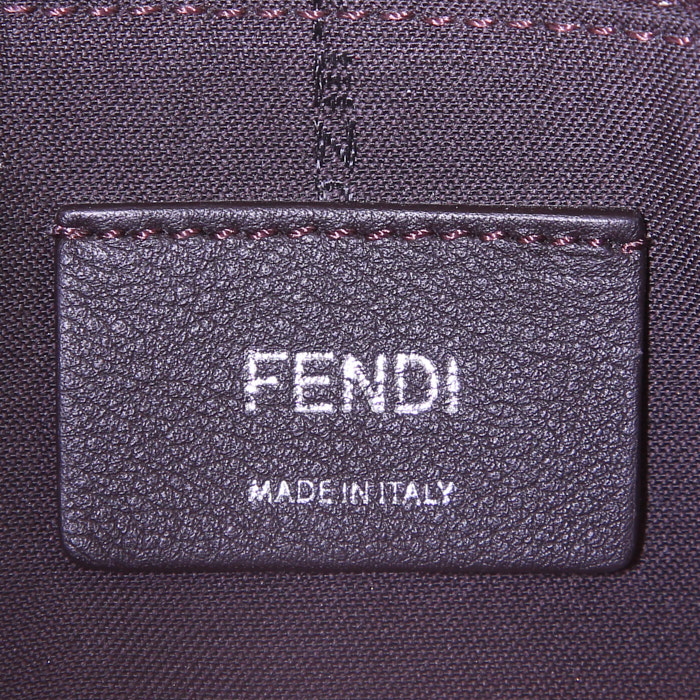 Fendi By the way shoulder bag in beige, white and burgundy tricolor leather - Detail D4