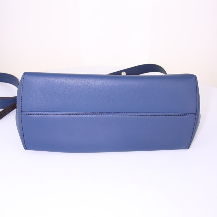 Borsa Fendi By the way in pelle blu e pitone verde - Detail D5