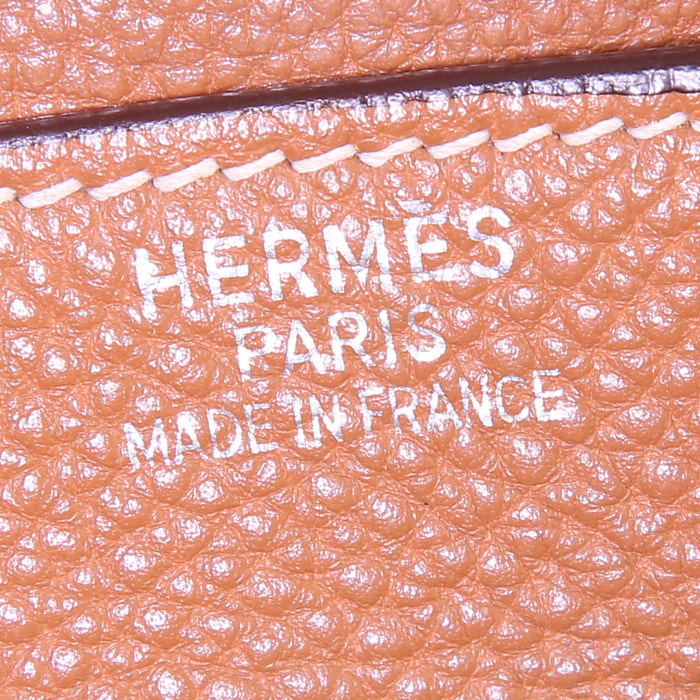 Hermes Birkin 35 cm handbag in gold togo leather - Detail D3