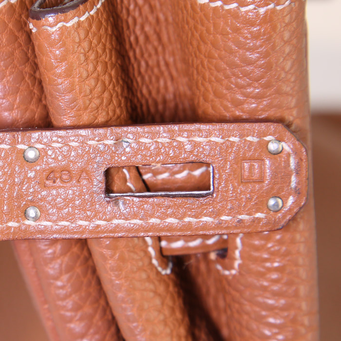 Borsa Hermes Birkin 35 cm in pelle togo gold - Detail D4