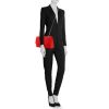 Chanel 2.55 handbag in red jersey canvas - Detail D2 thumbnail