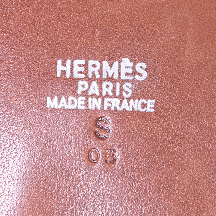 Borsa Hermes Bolide in pelle Barenia marrone e crine undefined - Detail D4