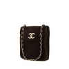 Borsa a spalla Chanel Vintage in camoscio trapuntato marrone - 00pp thumbnail