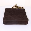 Borsa a spalla Chanel Vintage in camoscio trapuntato marrone - Detail D4 thumbnail