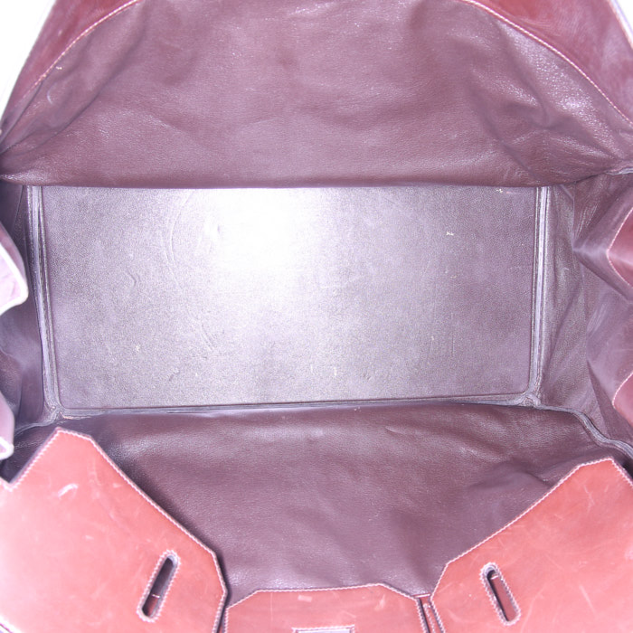Hermes Haut à Courroies - Travel Bag travel bag in brown grained leather - Detail D2