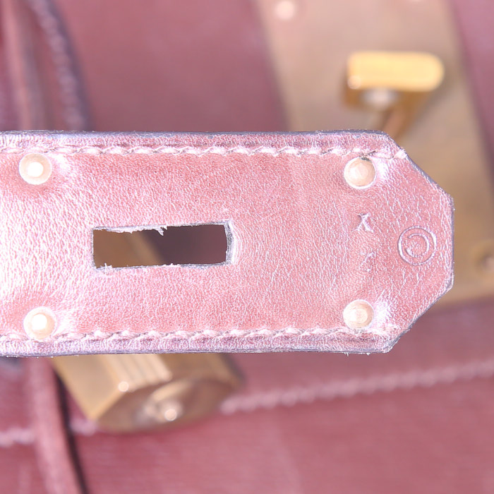 Hermes Haut à Courroies - Travel Bag travel bag in brown grained leather - Detail D4