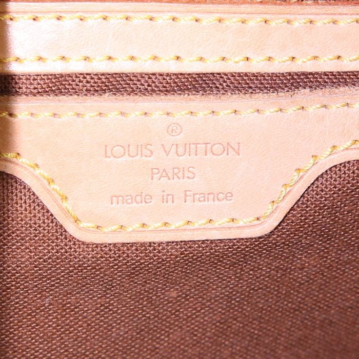 Louis Vuitton Montsouris Backpack backpack in brown monogram canvas and natural leather - Detail D3