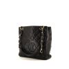 Chanel Shopping GST small model shopping bag in black quilted grained leather - 00pp thumbnail