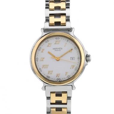 Reloj Hermès Météore de acero y oro chapado Circa  2000