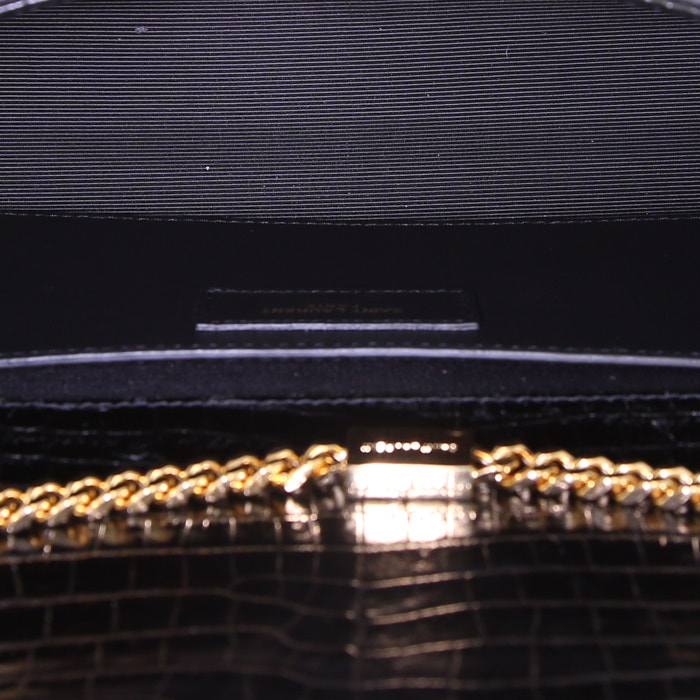 Saint Laurent Kate small model shoulder bag in black leather - Detail D2