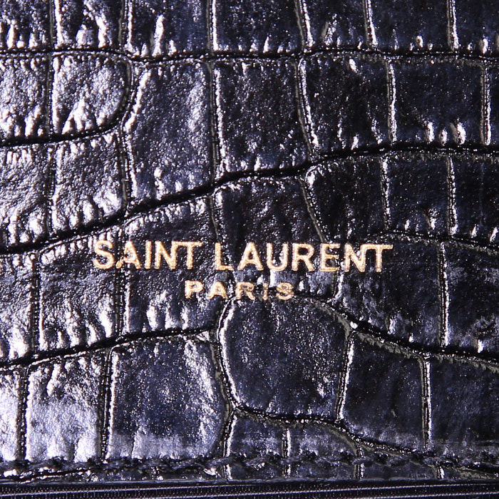 Sac bandoulière Saint Laurent Kate petit modèle en cuir noir - Detail D3