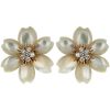 Van Cleef & Arpels, Rose de Noel large model earrings for non pierced ears in yellow gold,  mother of pearl and diamonds - 00pp thumbnail