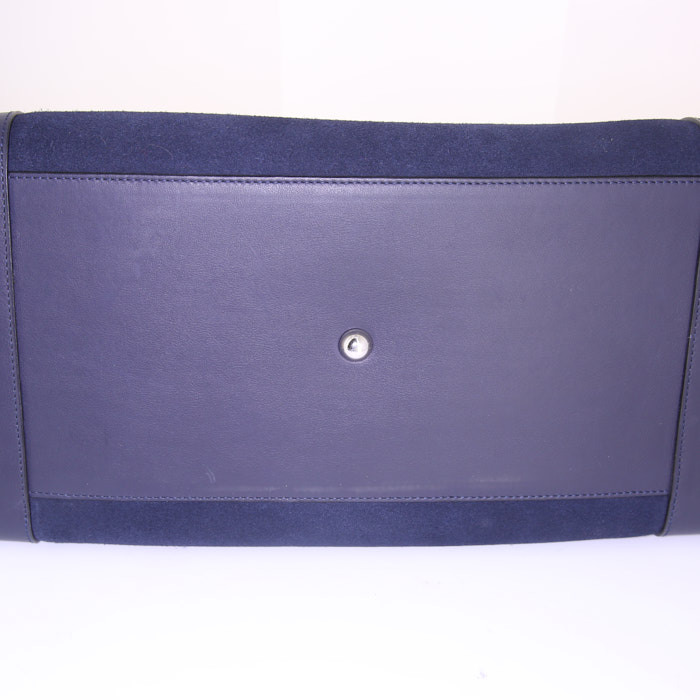 Borsa ventiquattrore Loewe Amazona in camoscio blu marino e pelle blu marino - Detail D4