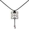 Cartier Le Baiser du Dragon necklace in white gold,  ruby and silk - 00pp thumbnail