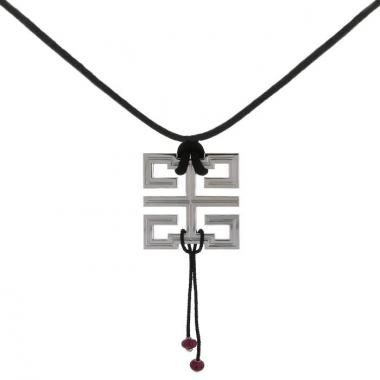 Collana Cartier Le Baiser du Dragon in oro bianco,  rubini e seta