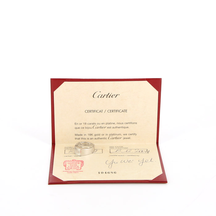 Cartier Tank medium model ring in white gold and moonstone - Detail D2