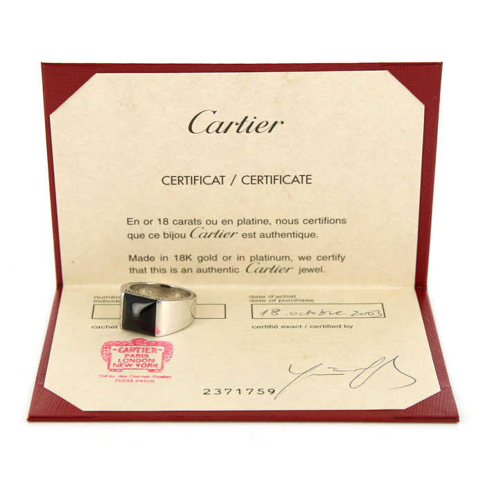 Cartier Tank large model ring in white gold and onyx - Detail D2