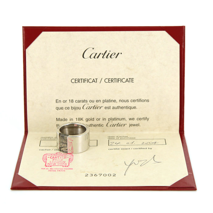 Bague Cartier Tank en or blanc et quartz flèche d'amour - Detail D2