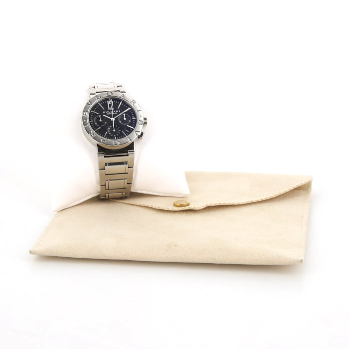 Bulgari Bulgari Bulgari Chrono watch in stainless steel Circa 2000 - Detail D2