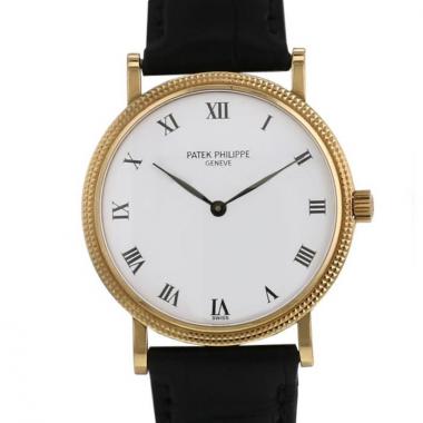 Patek Philippe Calatrava Clous De Paris watch in yellow gold Circa  1990