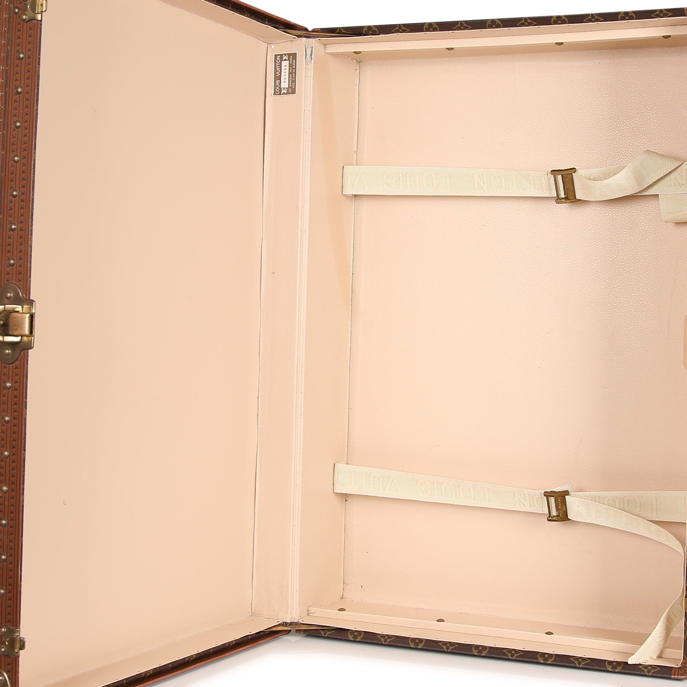 Valise Louis Vuitton Alzer 75 cm en toile monogram et cuir naturel - Detail D3
